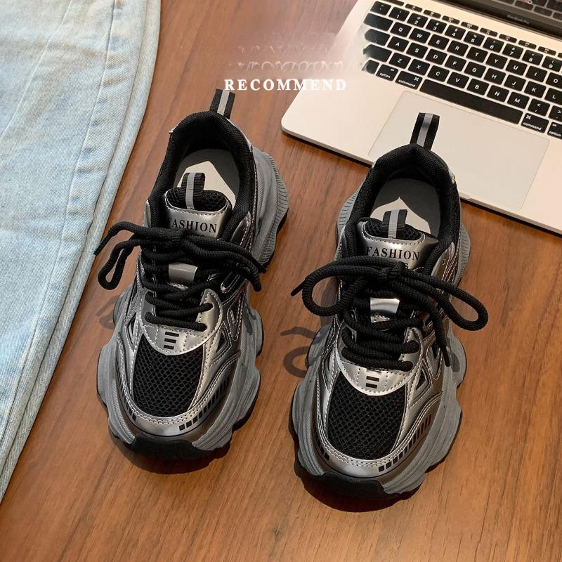 Daddy shoes women's 2 new autumn black shoes versatile muffin thick-soled heightening casual sports shoes