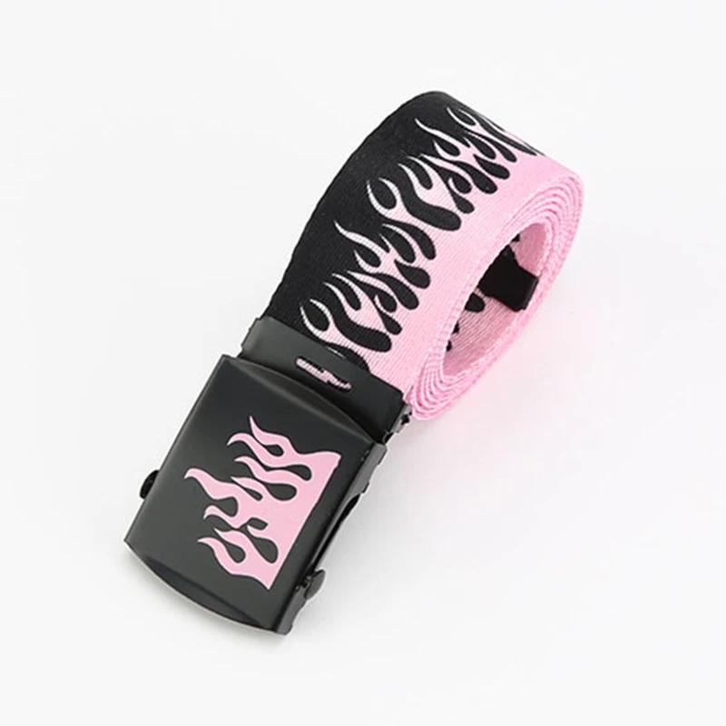Punk Flame Belt - Trendy Hip-hop Street Bad Boy Personality Decoration Durable for Both Men and Women Trendy Eyelet Belt