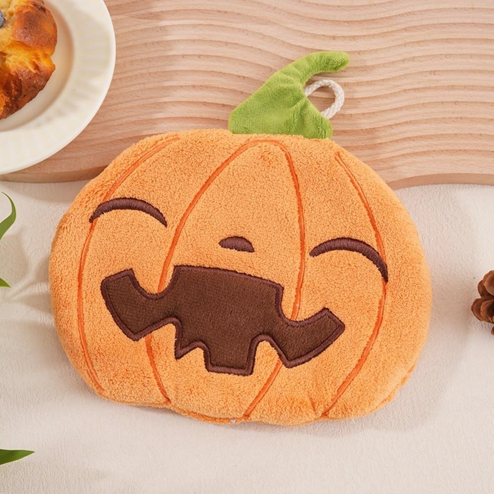 Hanging Loop Pumpkin Hand Towels Ultra Absorbent Ghost Pirate Towel Halloween Towels Kitchen Towel Style D