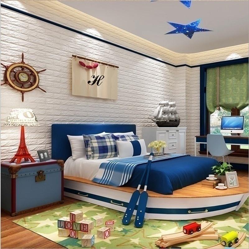 Selbstklebende Tapete Steric wasserdichte Schaumwand 3D Ziegel Wand Panel Aufkleber schmücken Haus Wohnzimmer