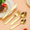 4 Pcs Set 304 Stainless Steel Children's Cutlery Set Portable Western Thickening Knives Forks Spoons Tableware Dinnerware