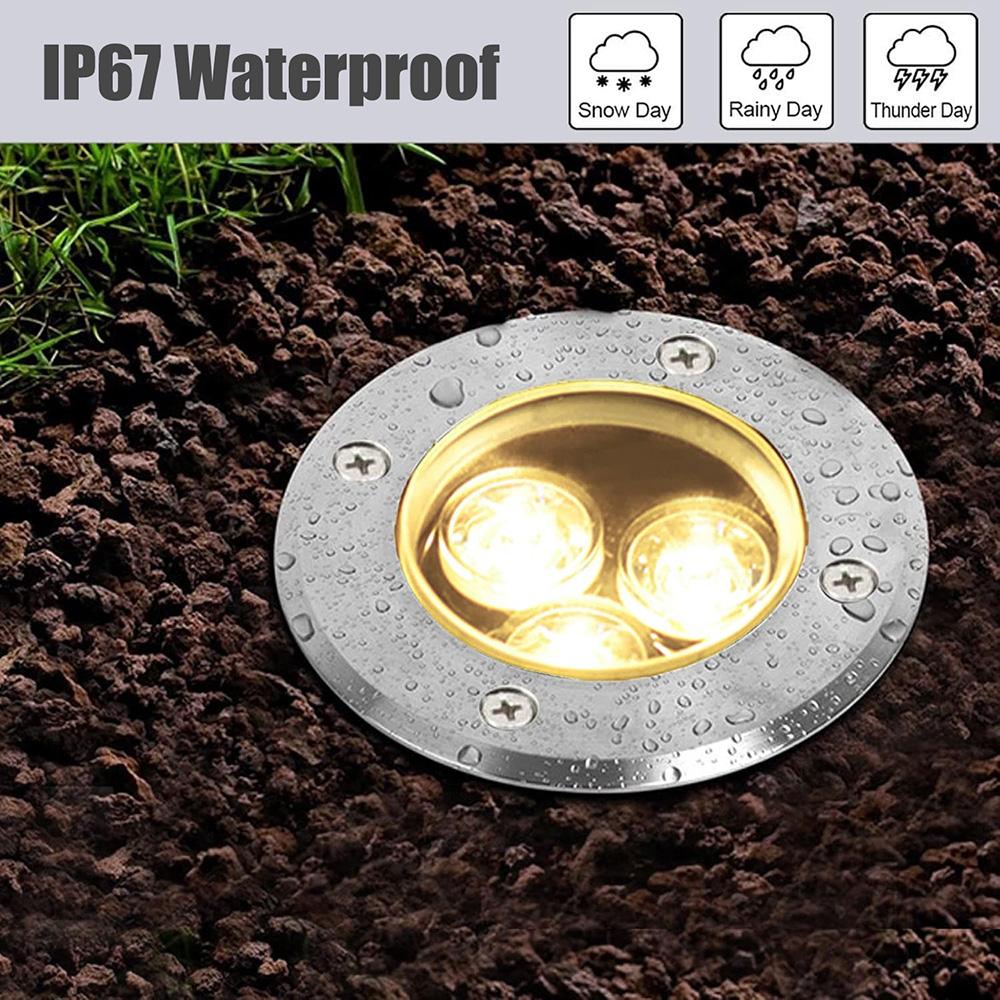 Low Voltage Landscape Lights LED Well Lights 3W 12V-24V in Ground Light Waterproof Floor Driveway Deck Step Outdoor Spot Lights