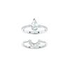 Attraktiver Doppelring Wassertropfen-Stil Stapelbarer Gelenkring Damenringe Platinbeschichtetes Silber 5572668