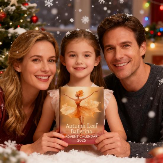 Kalendarz Adwentowy Balerina Liść 2025 Kalendarz Odliczający do Świąt 24-dniowe Odliczanie Jesienny Liść Dekoracja Baleriny na Świąteczny Dom Wiejski Wystrój