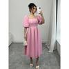 Europe, America 2026 summer new fashion temperament design square neck bubble sleeve bubble puff dress