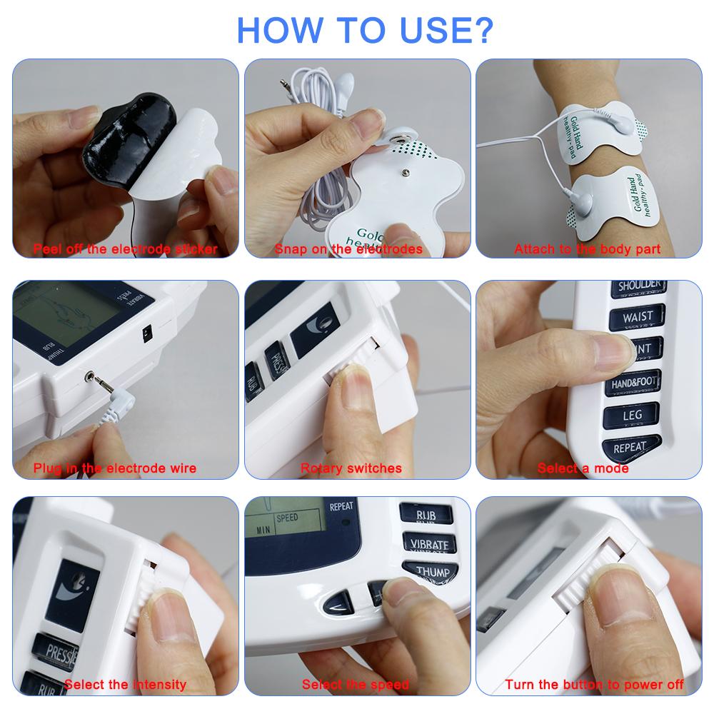 Durable And Safe Electrical Ems Tens Massage 10 Level 16 Pads Pulse Acupuncture Muscle Stimulator Physiotherapy Machine Body Relax Health Care