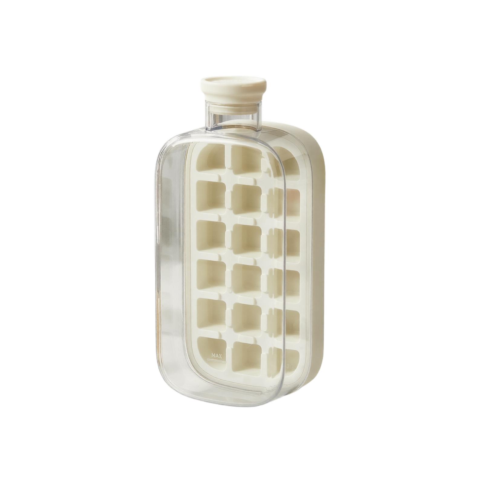 

800ml Press Type Ice Cube Tray Food Grade Household Ice Mold Refrigerator Storage Container Water Bottle Style Ice Maker One Size білий