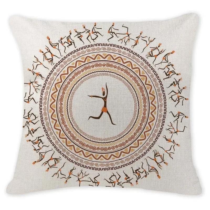 Retro Ethnic Geometry Decorative Cushion Cover Cotton Linen Textile Printed Throw Pillowcase for Car Sofa Bed Home Decor 45X45CM