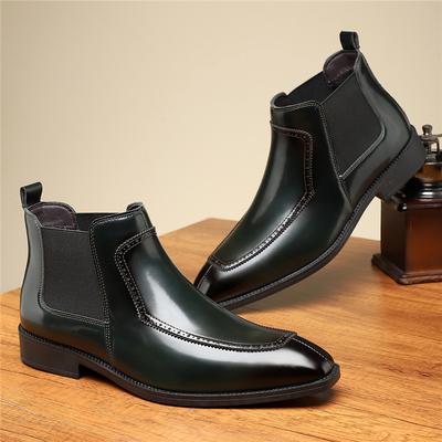 Luxury Designer Fashionable Winter Pointed Patent Leather Ankle Boots Men's High Tops For Men Flats Everyday All Match Shoes