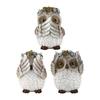 1Pc No See No Evils Hear No Evil Speak Owl Figurines Resin Owl Statues Home Decors Collectibles Animal Sculptures