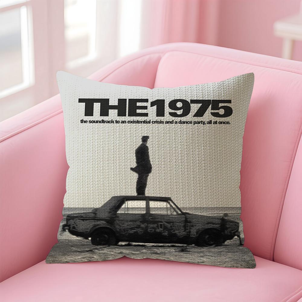 The Band Cushion Cover Natural Linen Pillow Case DoubleSided Print Decorative Sofa Pillowcase Home Decor Gift
