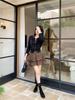 Women's High-Waisted Leopard Print A-Line Skirt - Double Layer, Slimming, Fluffy, Short, for Petite, Autumn/Winter 2025