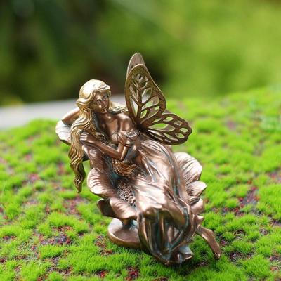 Garden Fairy Statue Miniature Figurine Cute Decorative Ornament Angel Sculpture for Patio