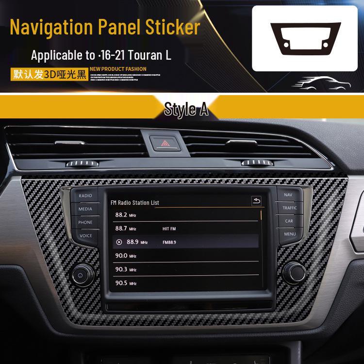 Carbon Fiber Gear Shift and Door Wrap Stickers for 2016-2021 VW Touran Interior.