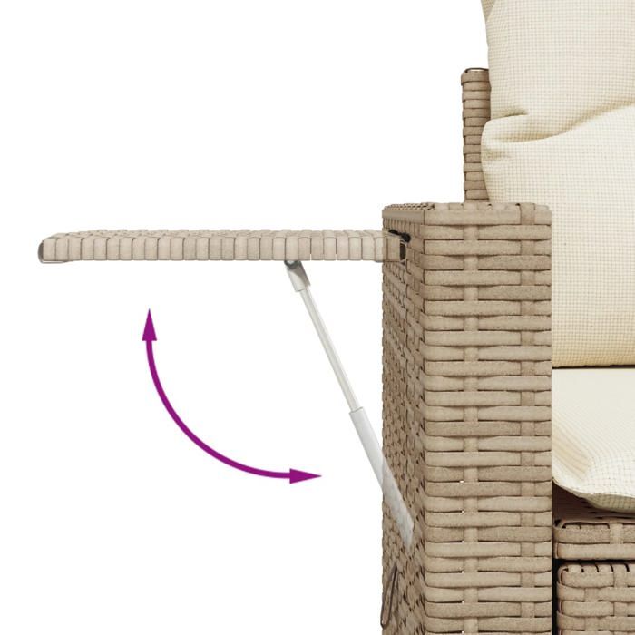 VidaXL Salon de Jardin avec Coussins 8 pcs, Canapés de Terrasse, Ensemble de Meubles de Patio, Mobilier d'Extérieur, Beige 3220437