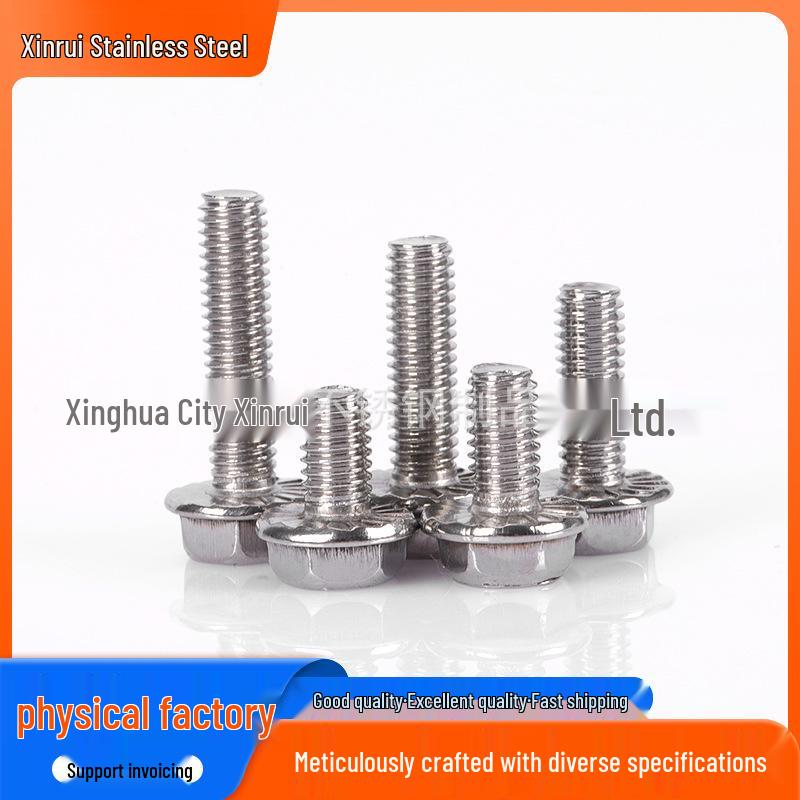 Concave Head 304 Stainless Steel Hex Flange Bolt (Toothless)