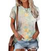 Women's Flower Print Versatile Top Casual Loose Short Sleeve Comfortable T-Shirts Women’s