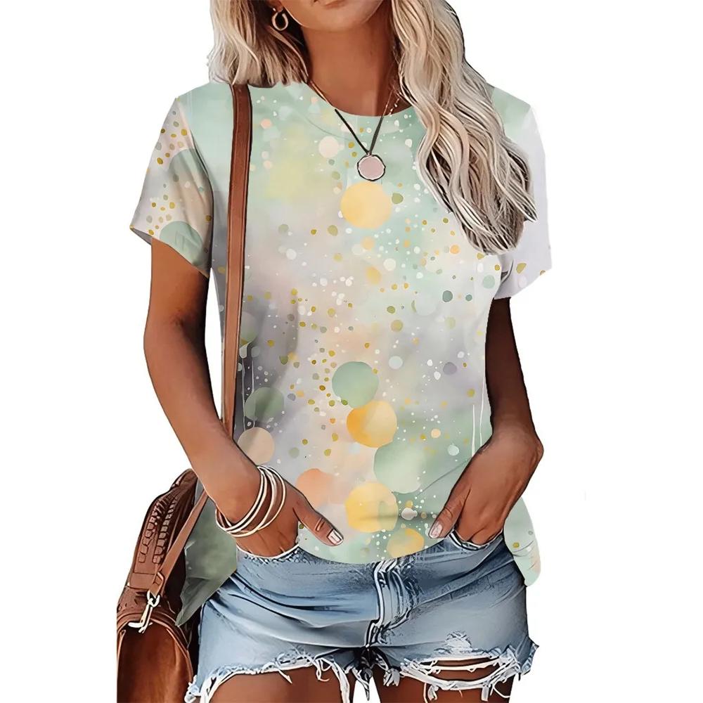 Women's Flower Print Versatile Top Casual Loose Short Sleeve Comfortable T-Shirts Women’s