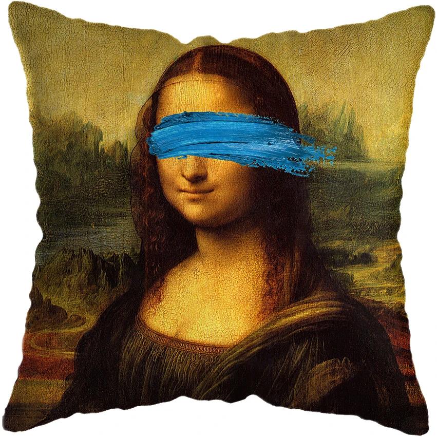 Huse de pernă pictură cu figuri amuzante europene clasice, husă de pernă, decor pentru casă, figură amuzantă suflând bule, huse de pernă