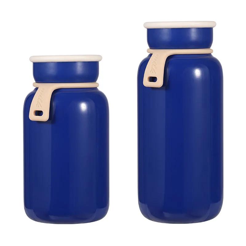 300/400ml 304 Stainless Steel Mini Vacuum Flask, Portable Insulated Milk Bottle with Handle for Daily Use