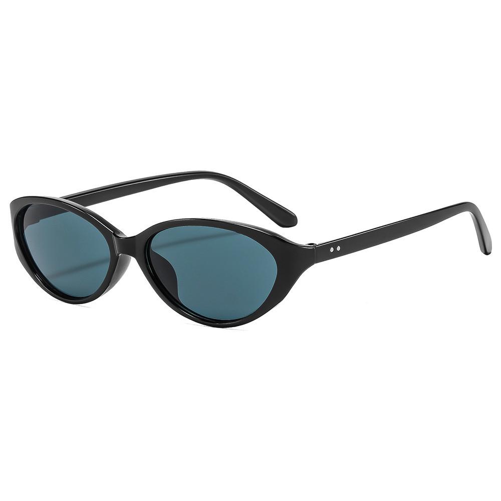 Modern Oval Cat Eye Sunglasses With Uv Safety For Summer Travel And Outdoor Activities Black Gray
