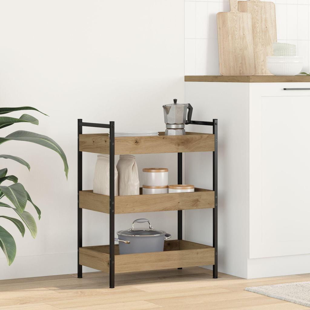 Kitchen Cart Storage Rack, 50x30x70 Cm, Ideal for Small Corners, Easy To Move, Suitable for Kitchen, Bathroom, Bedroom