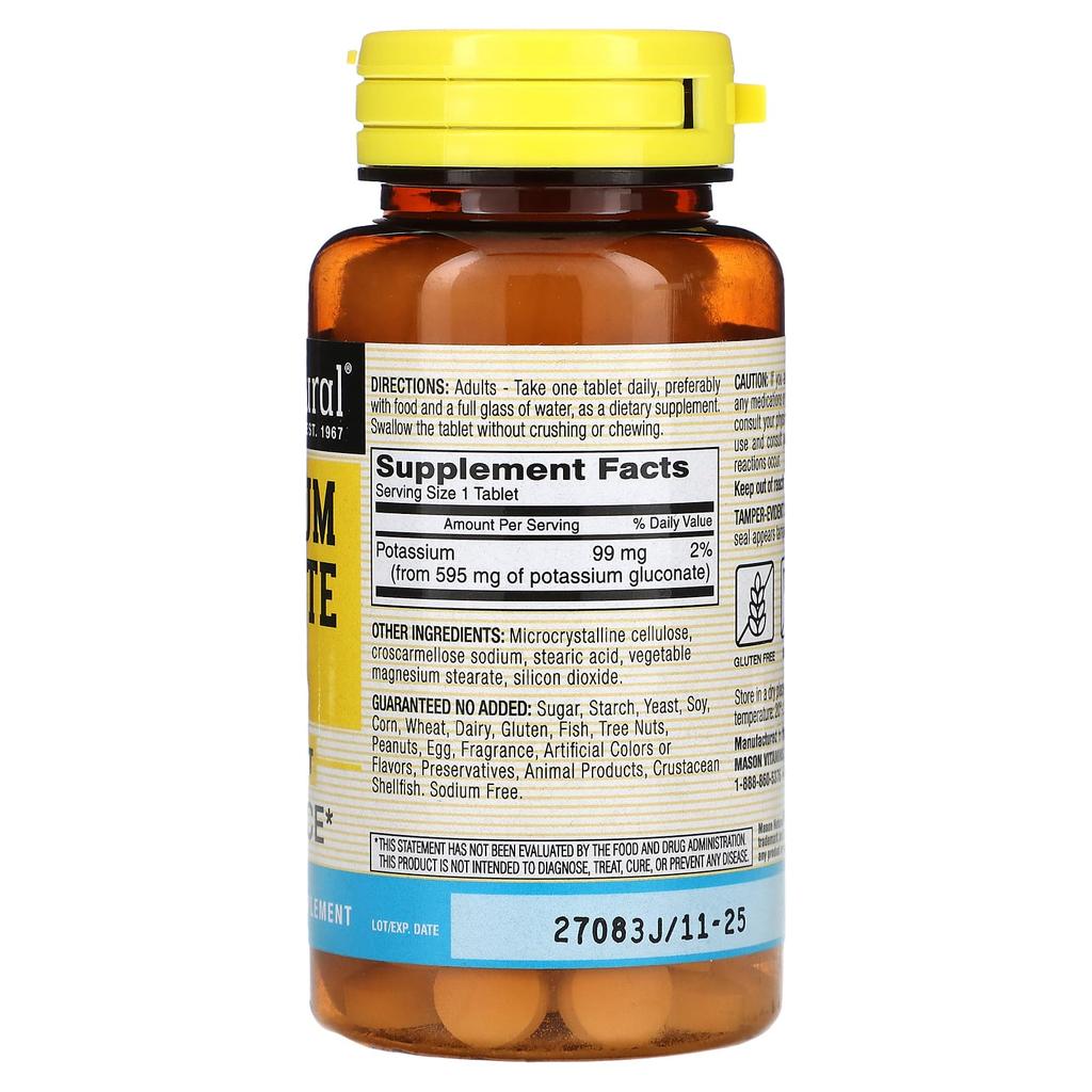 Potassium Gluconate, 595Mg, 100 Tablets