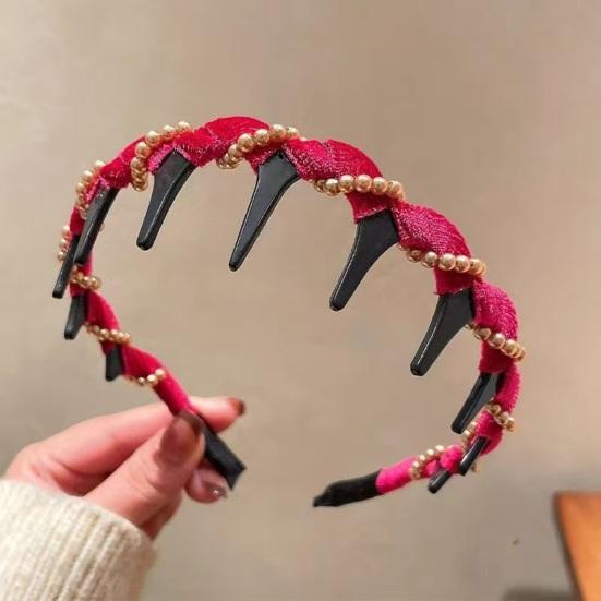 Women Headband Sparkling Rhinestones Decor Anti-slip Teeth Hair Hoop Versatile