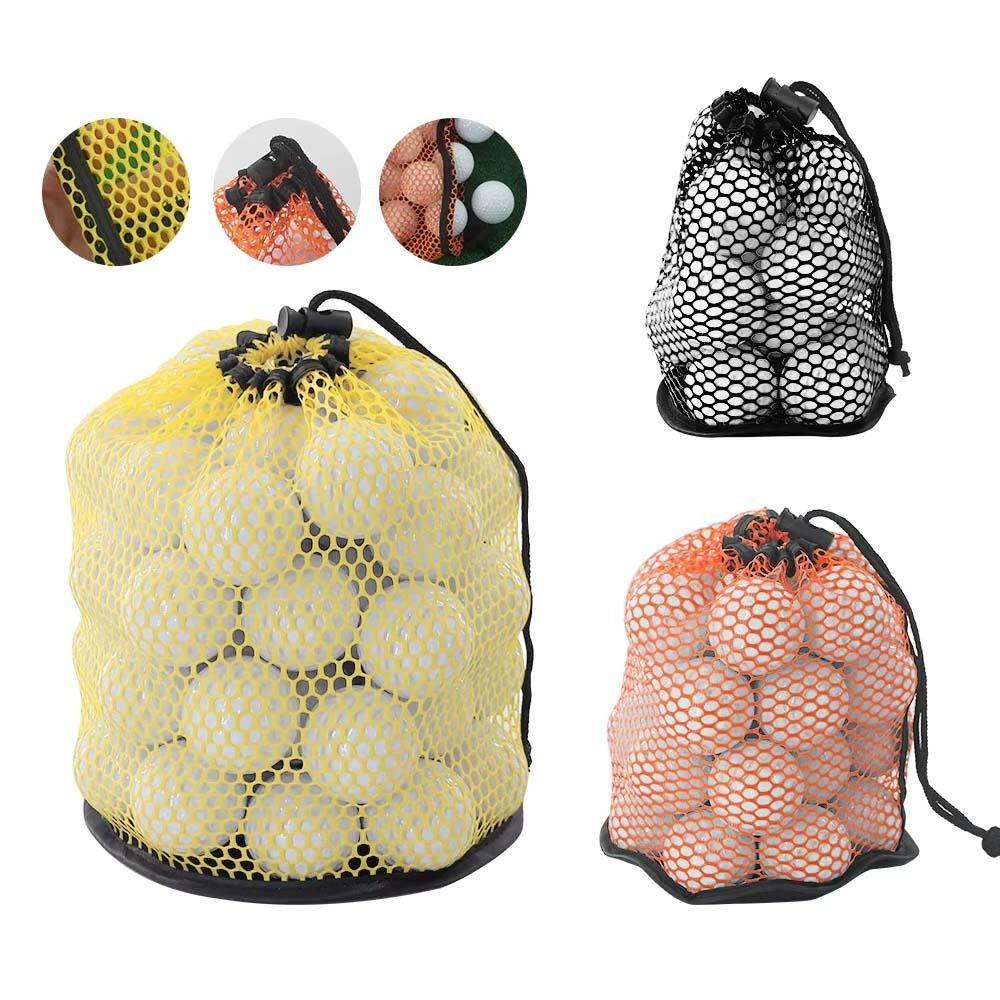 Drawstring Pouch Golf Ball Organizer Nylon Material Golf Ball Mesh Bag  Golf Accessories