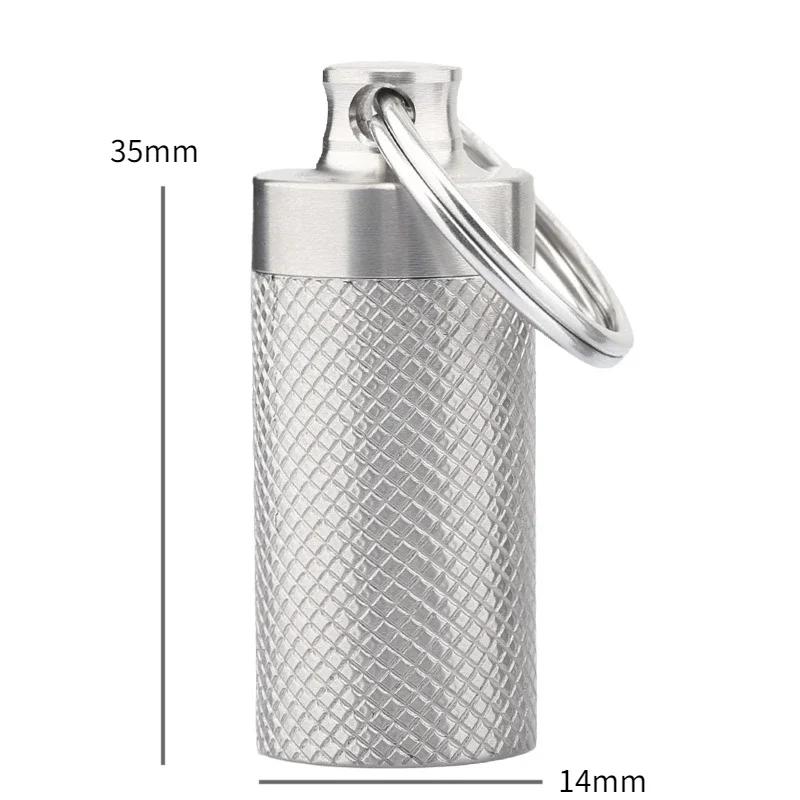 

Портативная мини-капсула из титанового сплава, герметичная, водонепроницаемая, для походов, аптечка первой помощи, органайзер для таблеток и лекарств EDC