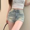 Women's Retro High-Waisted Denim Shorts - Casual, Fashionable & Versatile