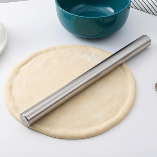 Rolling Pins, Stainless Steel Dough Roller, Essential Kitchen Utensil for Baking Pizza Dough, Pie, Cookie, Fondant, Dumpling