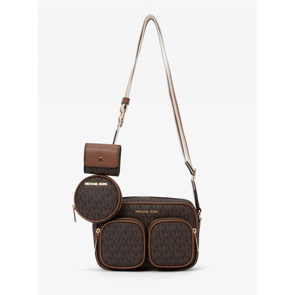 

MICHAEL KORS JET SET ПУНКТ CROSSBODY С TECH ATTACH MEDIUM 35S4GTTC2B200 КОРИЧНЕВЫЙ