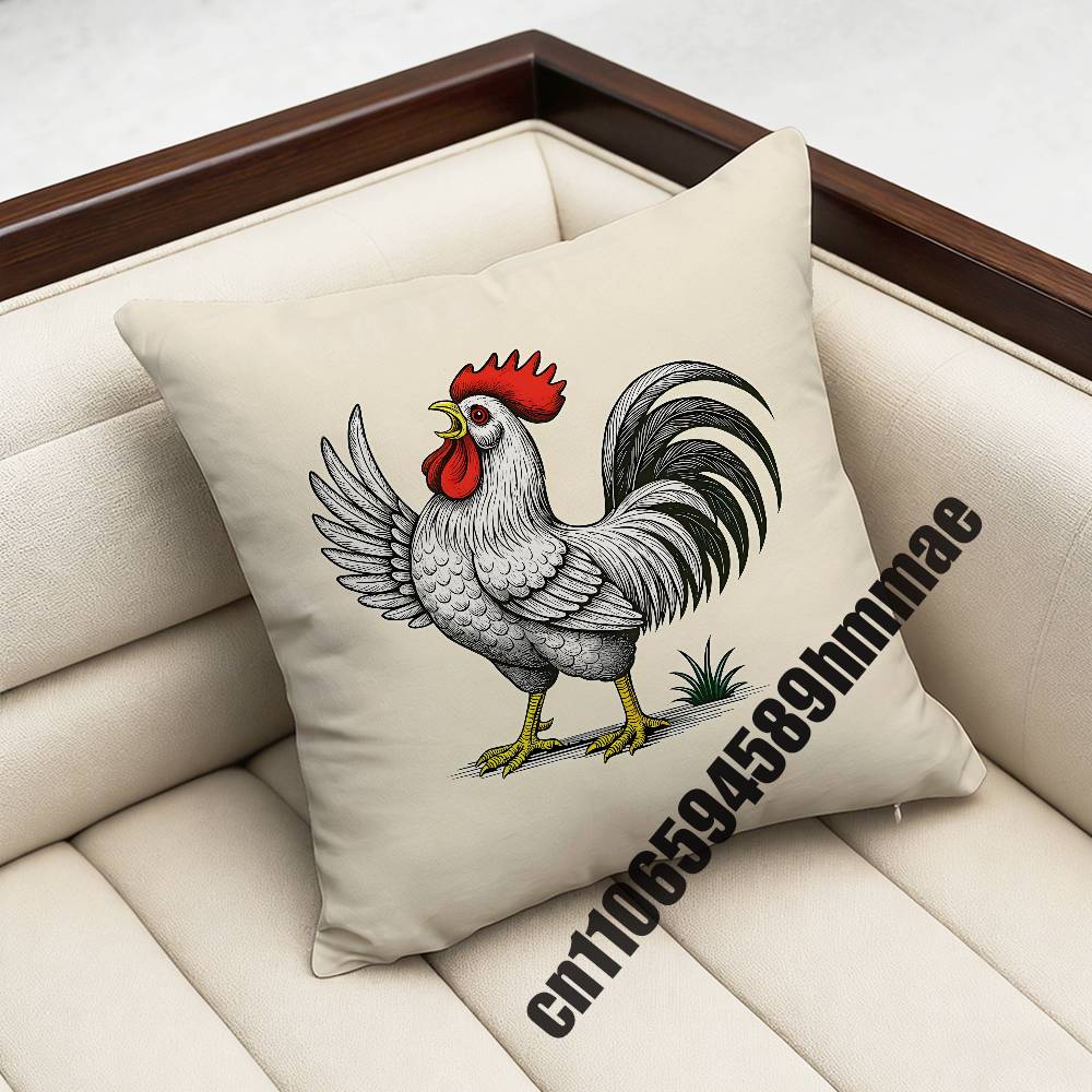 For Lively Cute Cartoon Funny Gym Chick Chicken Throw Pillow Case Sham 45X45Cm 40X40Cm Square Car Pillowcase Pad Cushion Cover