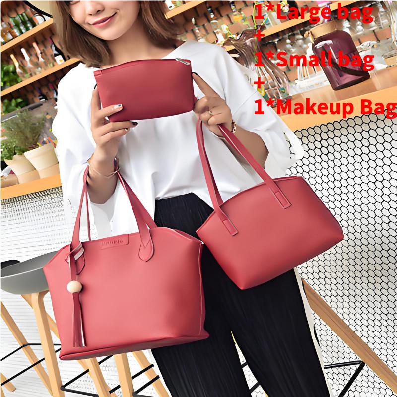 3pcs Bag Set Women Handbags Pu Leather Tassel Shoulder Crossbody Bags Fashion