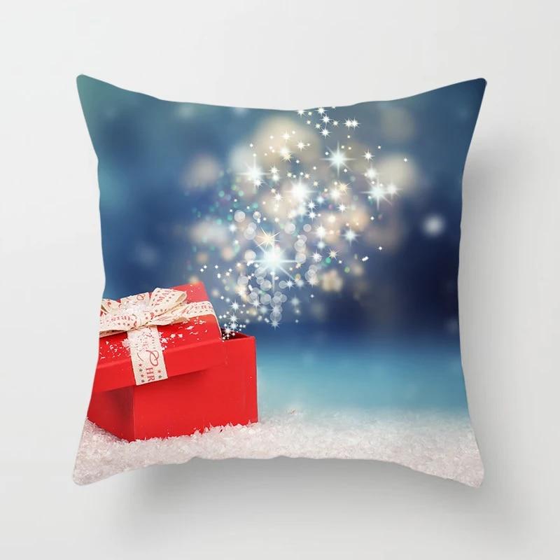 Home Decoration Christmas Snow Pillowcase Santa Claus Gift Fireplace Christmas Decoration Pillowcase