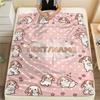 Custom Name,Kawaii Animal Pattern Art Printed Flannel Blanket, soft throw for bedroom sofa, washable,fan merchandise, great gift.chl