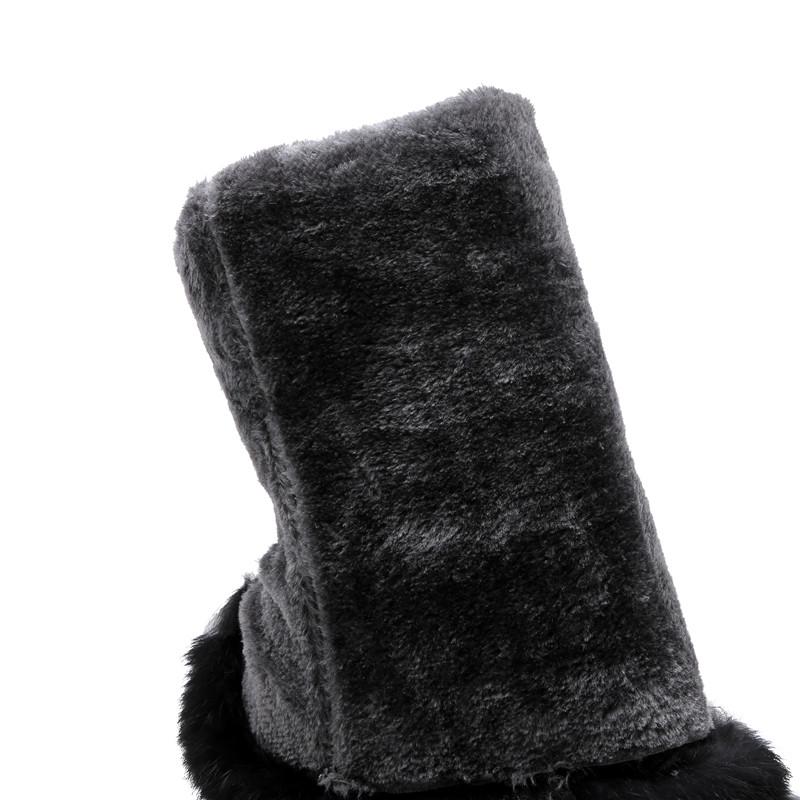 Warm Fur Plush Snow Boots Women Winter Shoes Down Black White Over Knee High Boots Female Waterproof Comfortable Long Rain Shoes