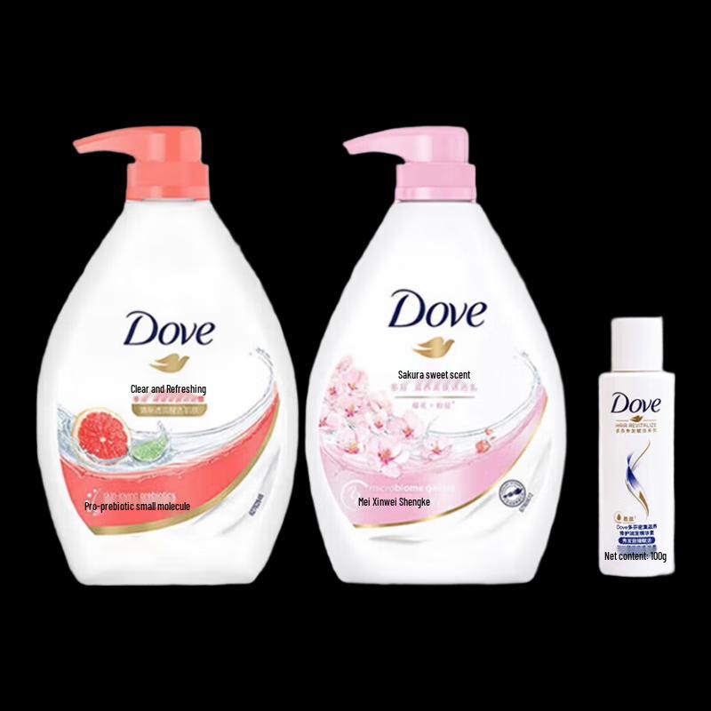 

Dove Invigorating & Cherry Blossom Body Wash Set with Essence