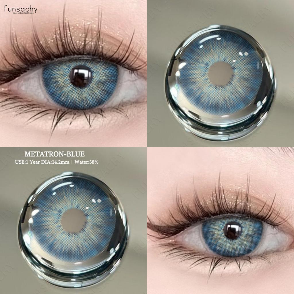 FUNSACHY 1pair Colored Contacts Lenses Fashion Blue Lense Brown Contact Colorful High Quality Lenses Makeup Contact Lens Yearly