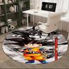 1pc Dragon Ball Z Goku Anime Cartoon Design Round Carpet Office Chair Mat Non-Slip Rug for Home Decor, Living Room, Bedroom, Game Room