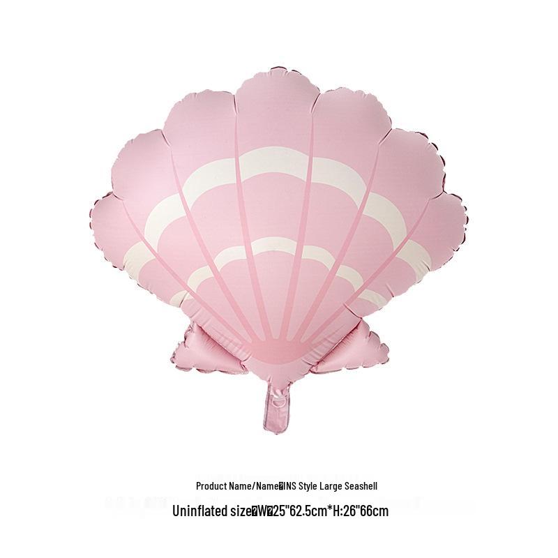 Mermaid Party Gradient Balloons Set: Tail & Large Shell Foil Balloons