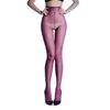 Kiss "Starlight" One-line crotch high-waisted stockings, women's oily sexy silver silk shining gypsy open pantyhose