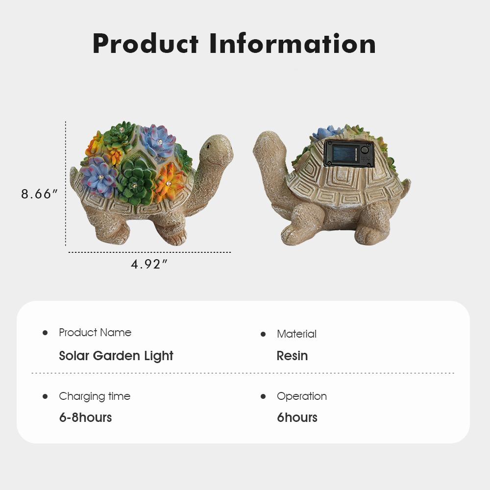 Solar Garden Outdoor Sculpture Turtle Light - Lawn Decoration Home Gift Courtyard Balcony Terrace Decoration Landscape Lamps