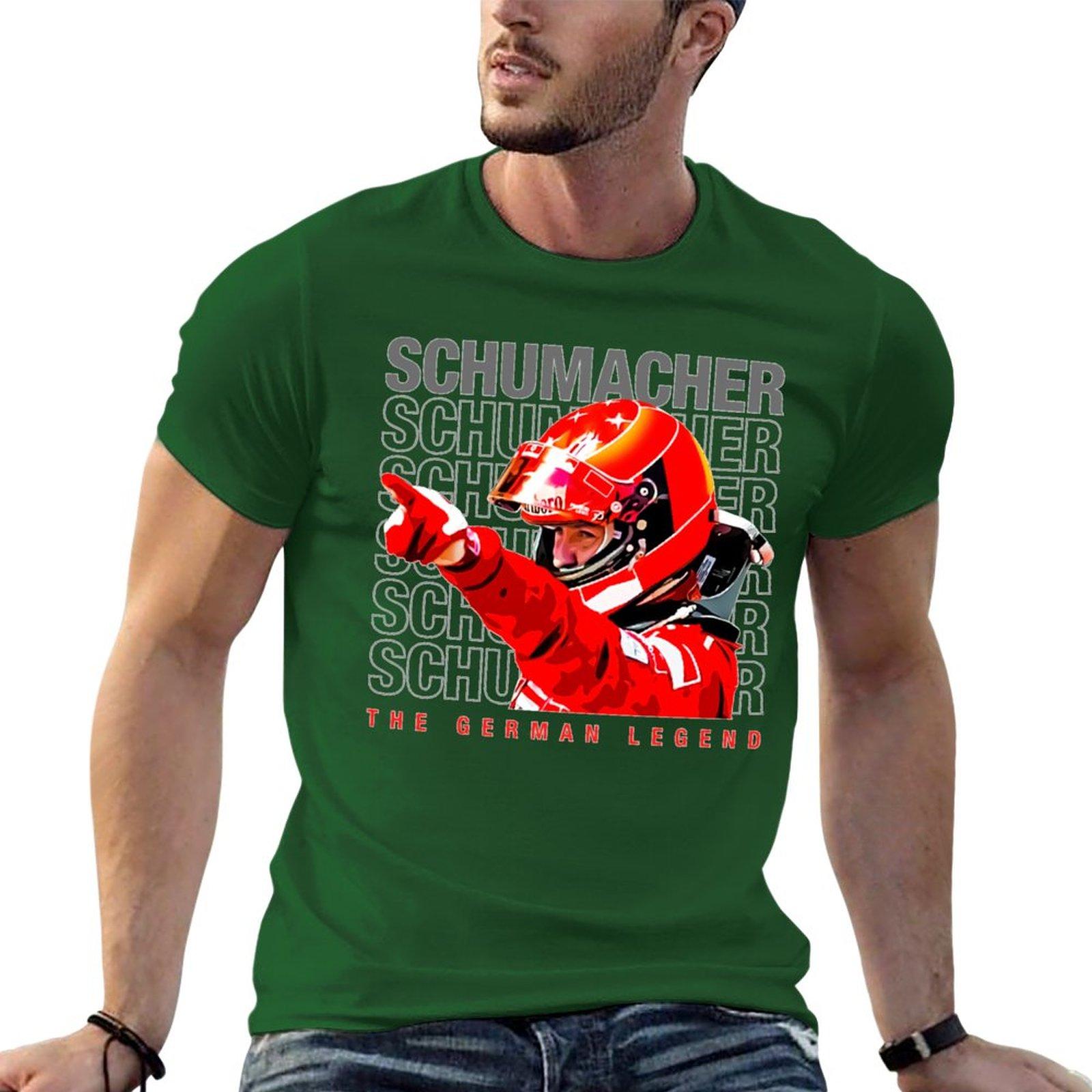 

New Michael Schumacher helmet F1 legend T-Shirt Short sleeve tee Oversized t-shirt mens champion t shirts 4XL