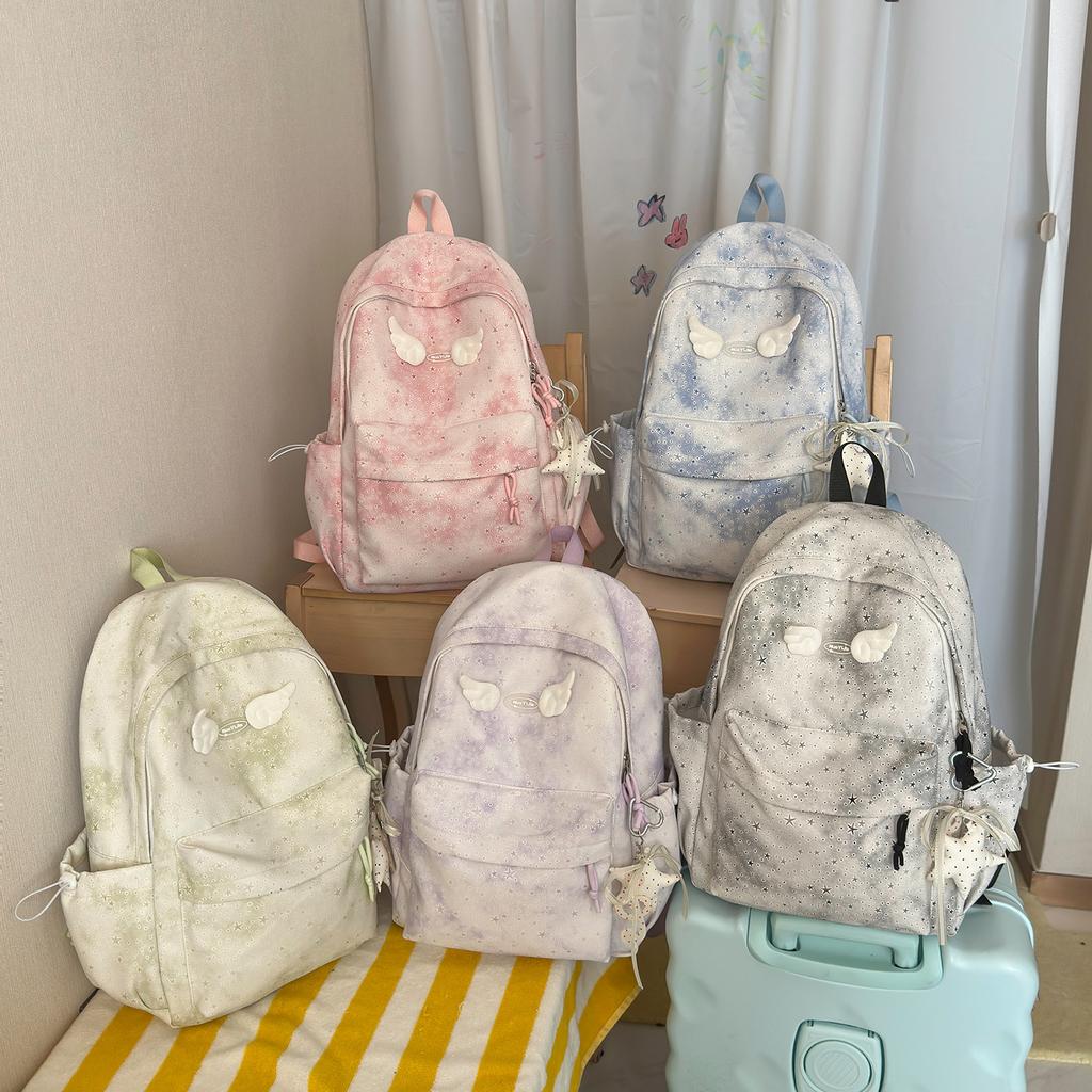 Schoolbag Fashion Colorful Tie-Dye Backpack Large Capacity Versatile Youth Campus Backpack Junior High School Student School Bag Wholesale