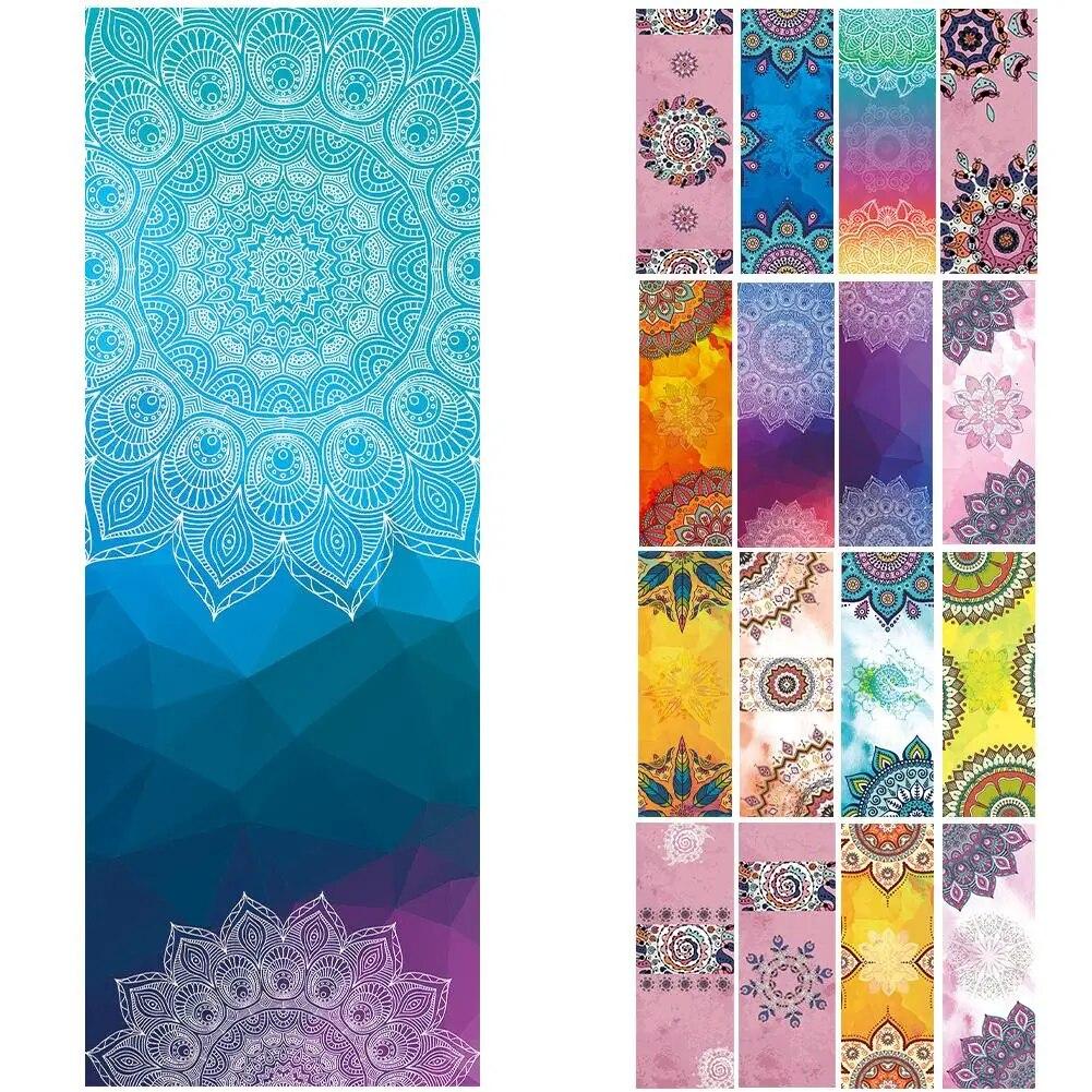 Yoga Towels Fitness Printed Microfiber Sports Travel Quick-drying Sweat-absorbent Workout Mat Cover for Pilates Gym Yoga Blanket