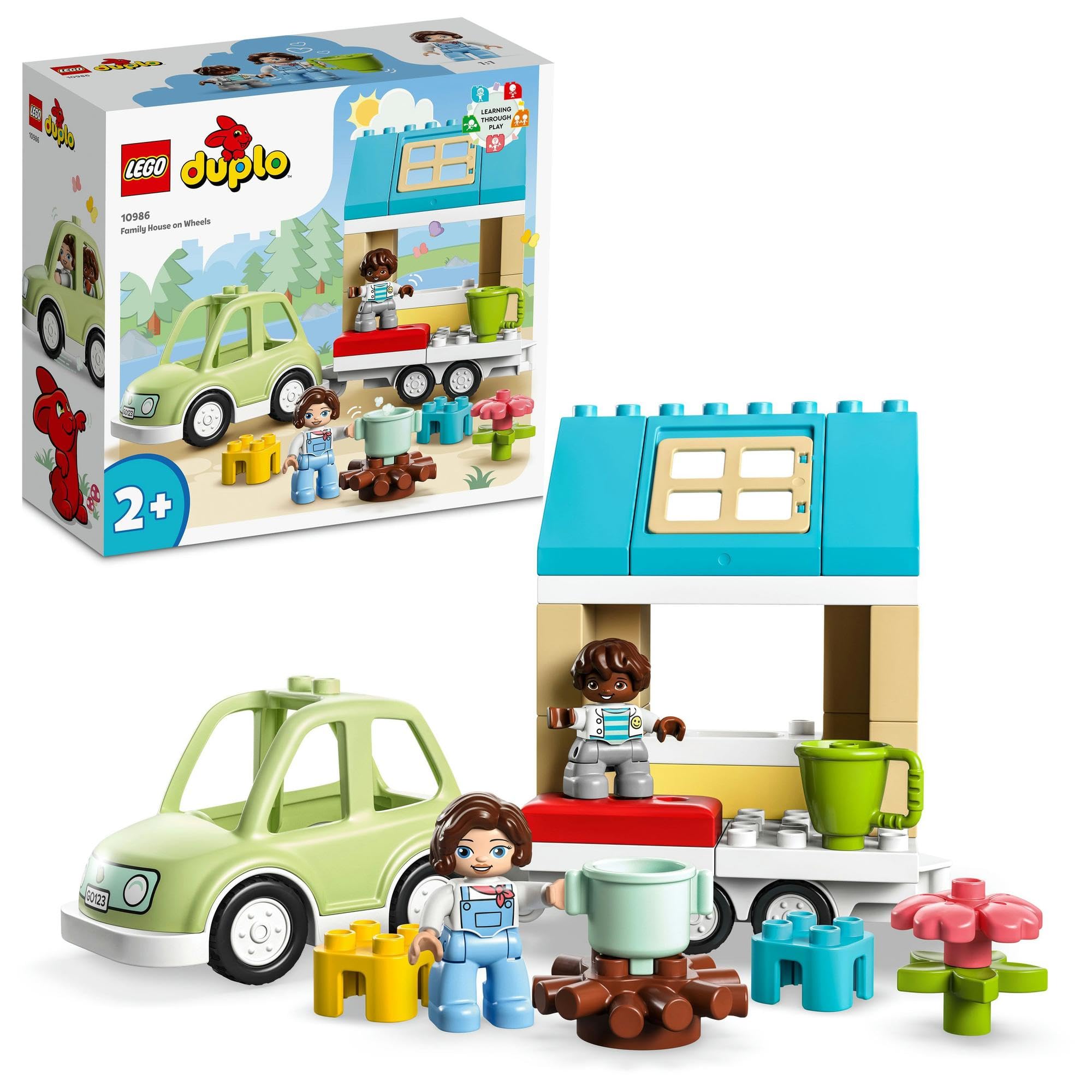 

LEGO Duplo Duplo Town Trailer House 10986 Toy Block Gift Infant Baby House Home Car Car Boys Girls 2 years old and up