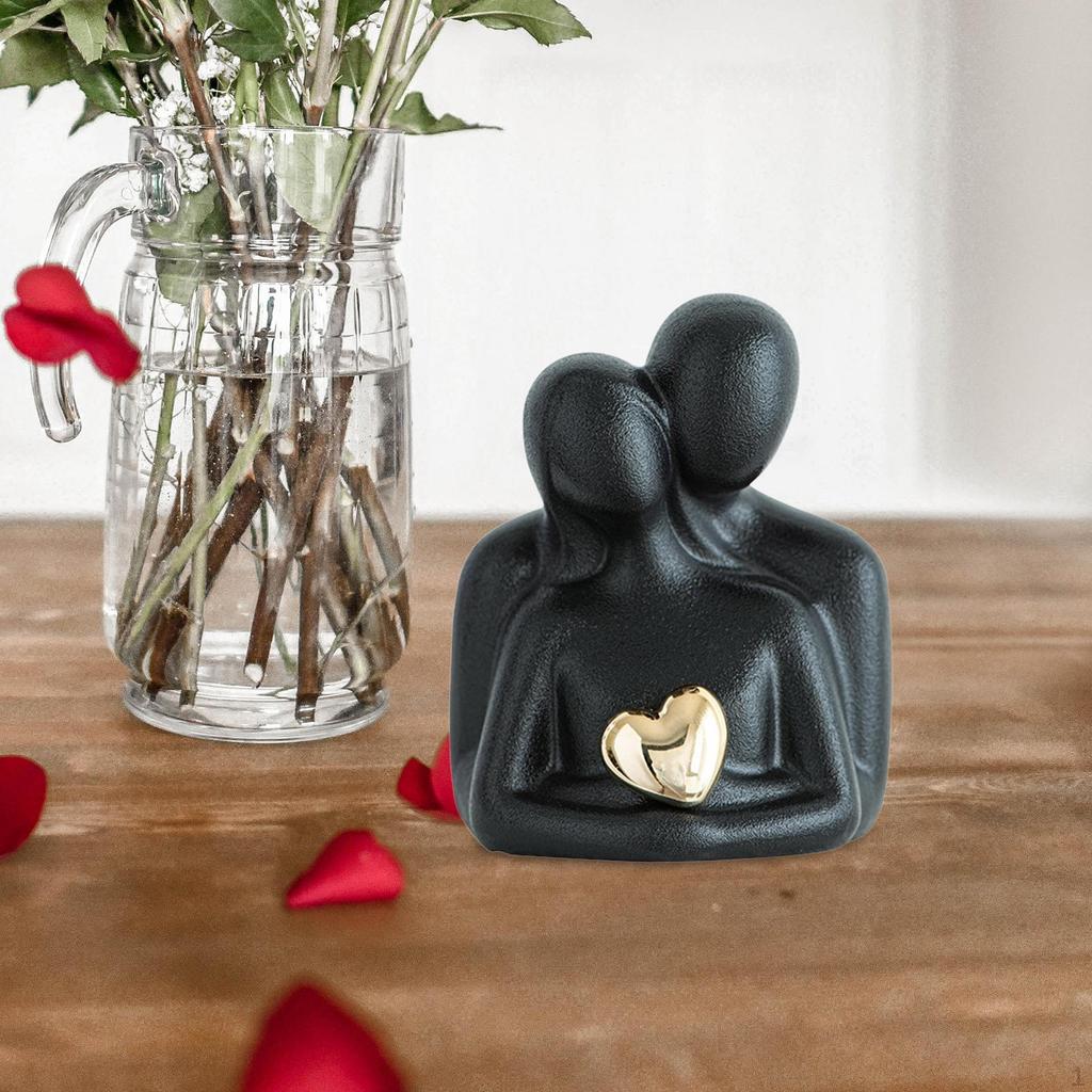 Couple Statue Abstract Sculpture Lover Figurine Desktop Ornament for Office Fireplace