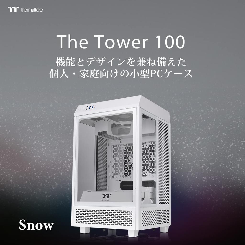 Thermaltake The Tower 100 Snow Edition Mini Tower PC Case with 3 Tempered Glass Panels CS8081 CA-1R3-00S6WN-00